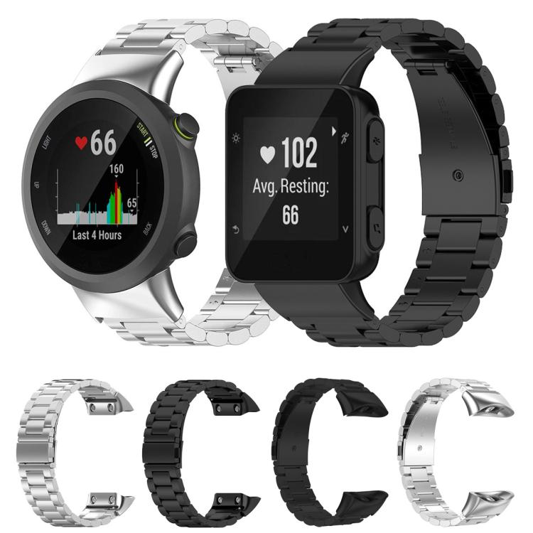 Titanium alloy watch bands in black and silver, shown with round and square watches