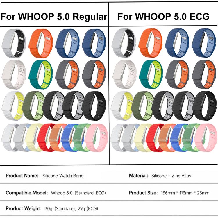 Silicone Sports Watch Band, For WHOOP 5.0 Electrocardiogram, For WHOOP 5.0 Regular