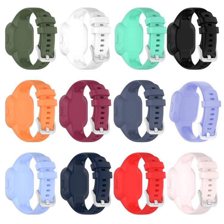Twelve silicone watch bands in assorted colors with silver buckles