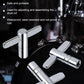 Chrome T-handle drum tuning key with black grip pads for adjusting hardware