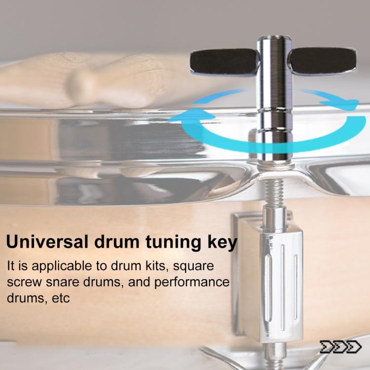 Universal drum tuning key inserting square socket into drum tuning area