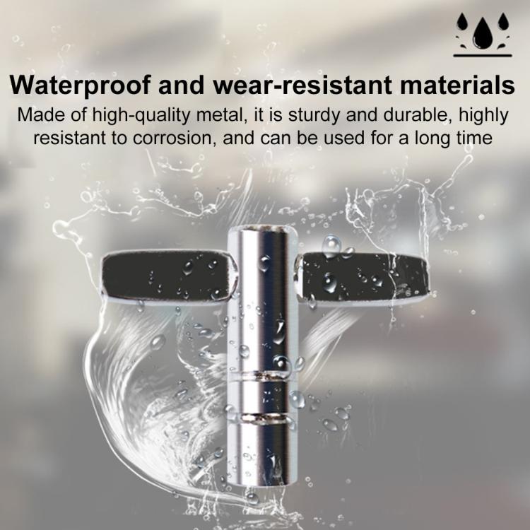 Water-resistant chrome drum tuning key with black cross bars and square socket