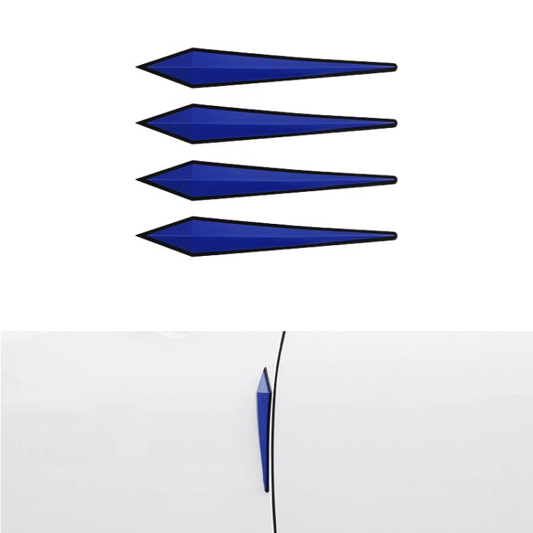 Blue PVC car door anti-collision strip set, four arrow-shaped pieces