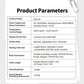 Portable hot air gun product parameters specification table
