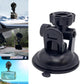 Black suction cup ball mount bracket with central cup and side release tab