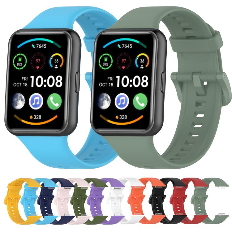 xDfind Quick Release Solid Color Silicone Watch Band, For Huawei Watch Fit 2