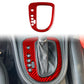 Red carbon fiber gear position panel sticker installed on car center console