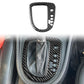 Black carbon fiber gear position panel sticker installed with gear indicator buttons
