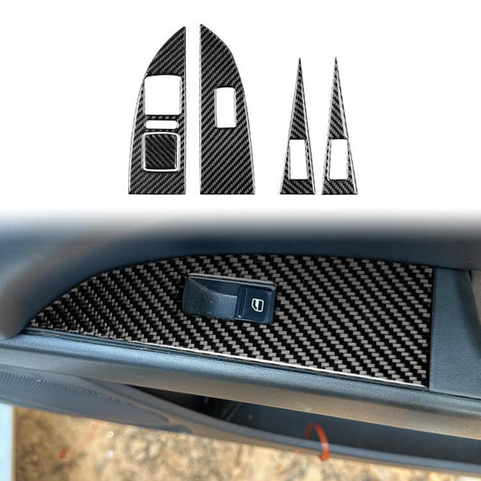 Black carbon fiber lifting panel sticker set with left/right driver pieces