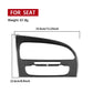 Black carbon-fiber style center console air vent panel with two rectangular openings