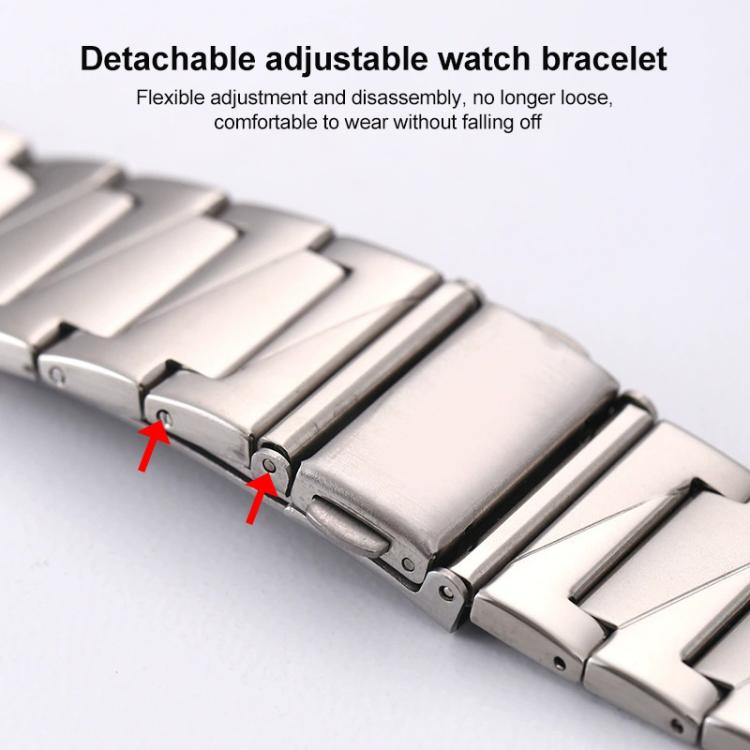 xDfind stainless steel watch band with adjustable links and removable pins