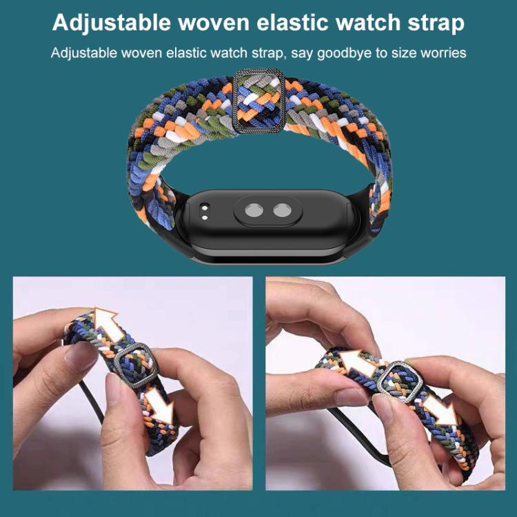 xDfind Adjustable Elastic Nylon Braided Watch Band, For Xiaomi Smart Band 11 / 10 / 9 / 8