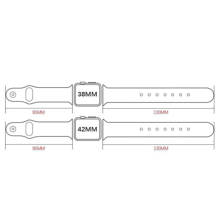 xDfind leather watch band sizing diagram for 38 mm and 42 mm watches
