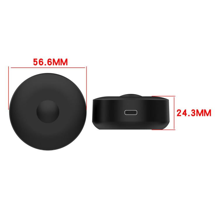 Black charging base, 56.6 mm diameter and 24.3 mm height