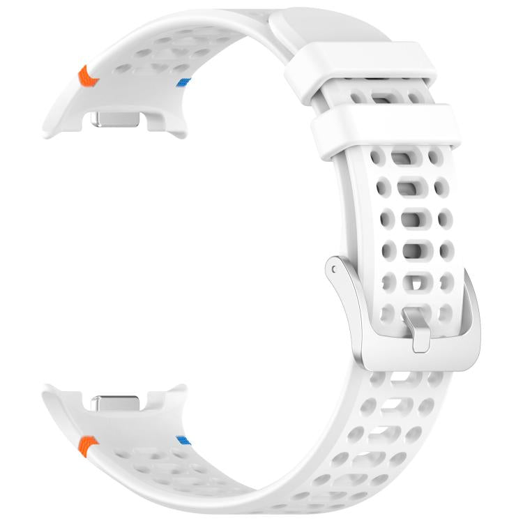 xDfind Alloy Silver Buckle Breathable Hole Silicone Watch Band, For Galaxy Watch9 / 8 / 8 Classic