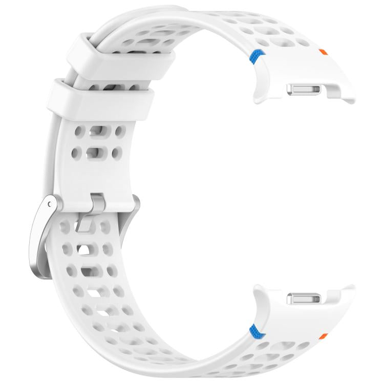 xDfind Alloy Silver Buckle Breathable Hole Silicone Watch Band, For Galaxy Watch9 / 8 / 8 Classic