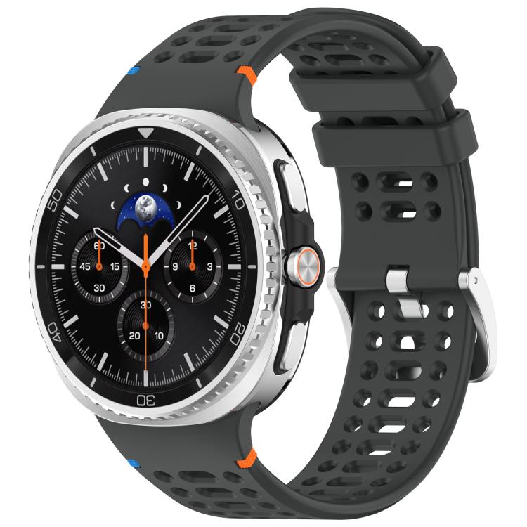 xDfind Alloy Silver Buckle Breathable Hole Silicone Watch Band, For Galaxy Watch9 / 8 / 8 Classic