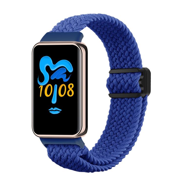 Honor Band blue braided nylon watch band with magnetic buckle.