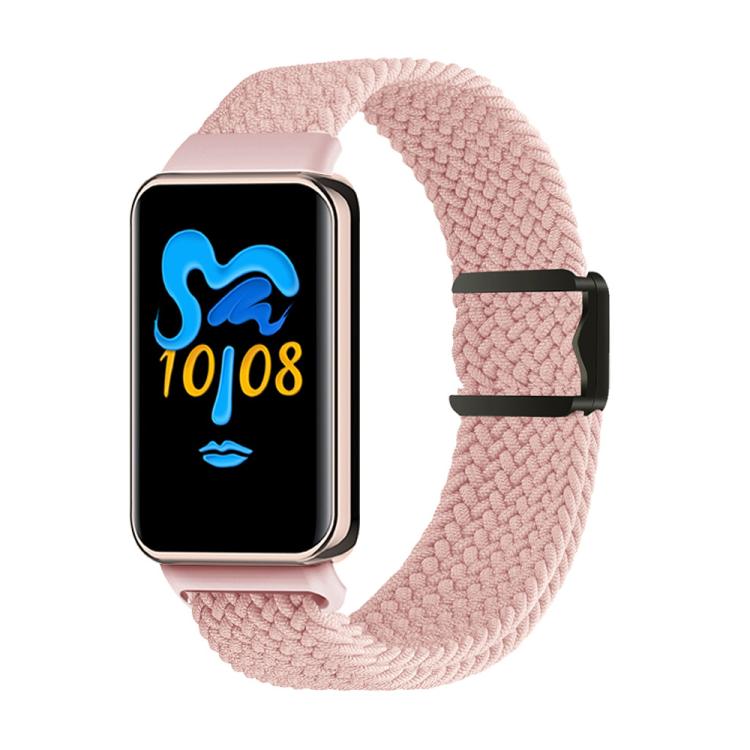Honor Band pale pink braided nylon watch band with magnetic buckle.