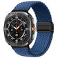 Galaxy Watch nylon braided loop band in navy blue with black magnetic buckle