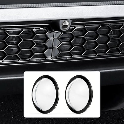 Clear lens guard covers, two oval pads installed on front grille camera area