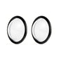 Clear oval lens guard covers with black outer ring, two-piece set