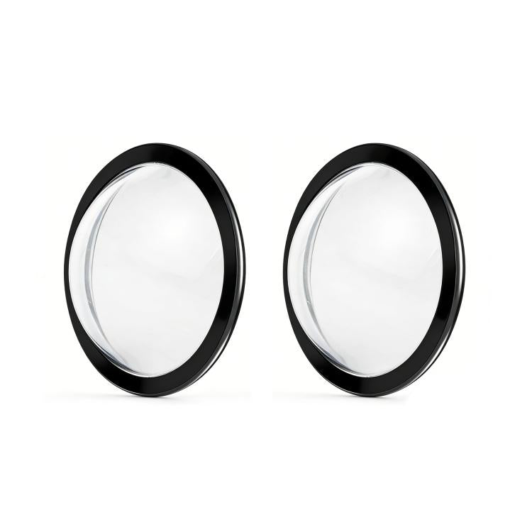 Clear oval lens guard covers with black outer ring, two-piece set