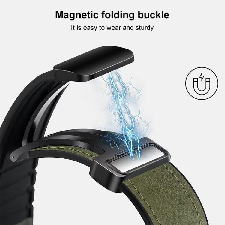 Watch band magnetic folding buckle shown open above its clasp