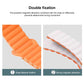 Orange and white watch band showing its snap fastener and magnetic closure