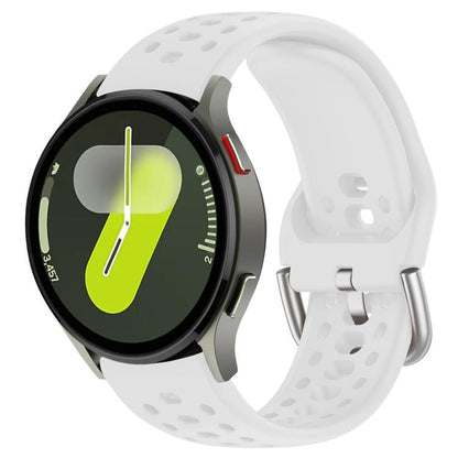 xDfind Silver Buckle Silicone Sport Watch Band, For Samsung Galaxy Watch 7 / 6 / 5 / FE