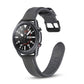 Dark gray leather replacement watch strap with metal buckle for Galaxy Watch 3 41mm/45mm