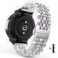 Silver stainless steel watch band with butterfly clasp and compatible watch