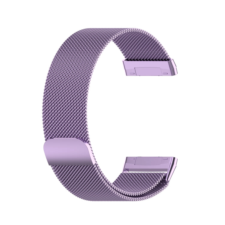 Purple magnetic Milanese watch strap for Fitbit Versa 3 with clasp ends