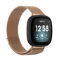 Fitbit Versa 3 replacement strap, warm brown/gold mesh band with magnetic clasp