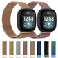 Two Milanese mesh replacement watch straps with magnetic clasps, plus color swatches