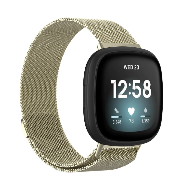 Fitbit Versa 3 replacement strap, taupe mesh band with magnetic clasp