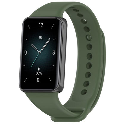 Dark green TPU sport watch band for Honor Band 9, shown on watch