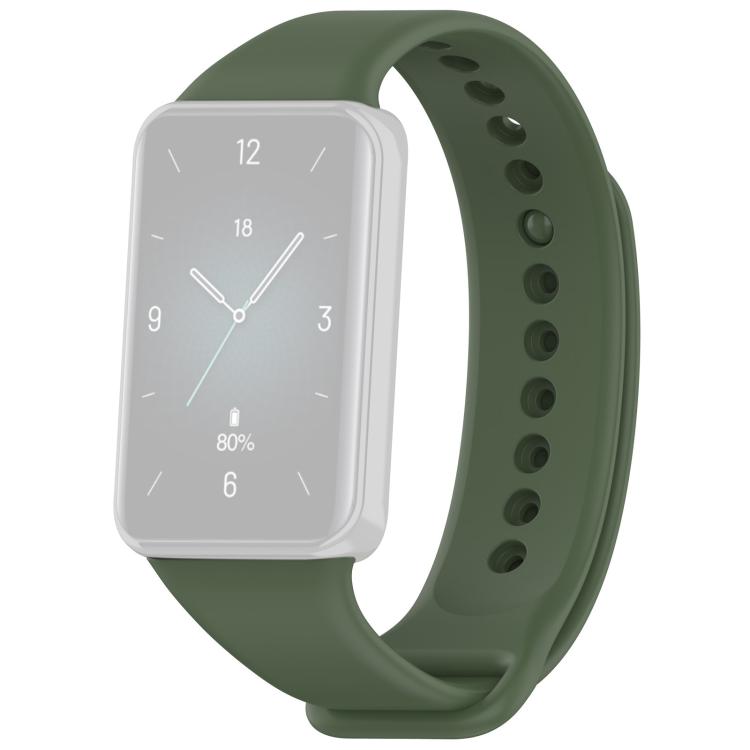Dark green TPU sport watch band for Honor Band 9 with pale watch display