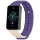 Purple and cream TPU sport watch band for Honor Band 9, shown on watch