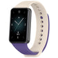 Two-tone white and purple TPU sport watch band on a smartwatch