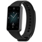 Black TPU sport watch band with an adjustable perforated strap