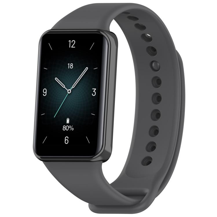 Dark gray TPU sport watch band for Honor Band 9, shown on watch