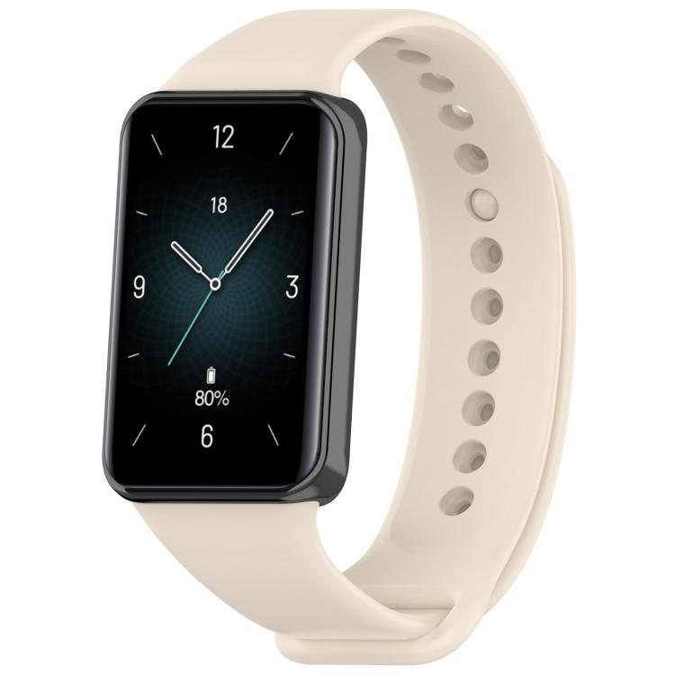Cream TPU sport watch band for Honor Band 9, shown on watch