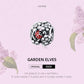 Garden elves charm bead: silver filigree with red ladybug enamel and flowers.