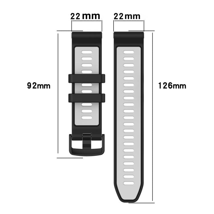 xDfind Two Color Silicone Watch Band, For Garmin Forerunner 965