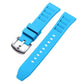 xDfind Silver Buckle Quick Release Silicone Watch Band, 20mm, 22mm