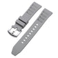 xDfind Silver Buckle Quick Release Silicone Watch Band, 20mm, 22mm