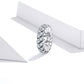 Circular oxidized silver charm bead with bright pave CZ stones and vertical 925 marking