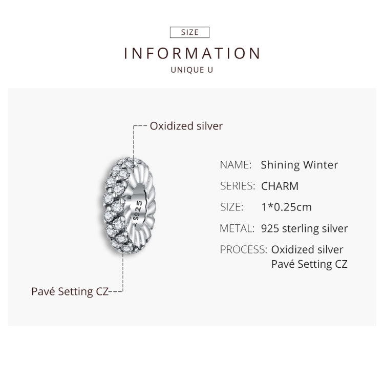 Oxidized silver circular charm bead with pave CZ stones, engraved 925