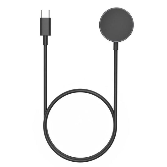 Black magnetic smartwatch charging cable with USB-C connector